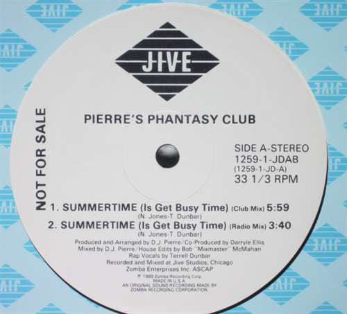 Pierre's Pfantasy Club : Summertime (Is Get Busy Time) (12", Promo)