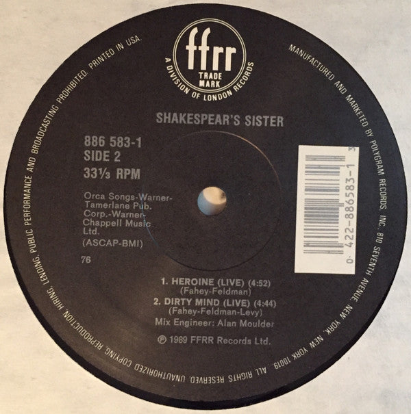Shakespear's Sister : Heroine (12", Single)