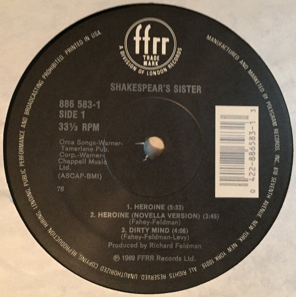 Shakespear's Sister : Heroine (12", Single)