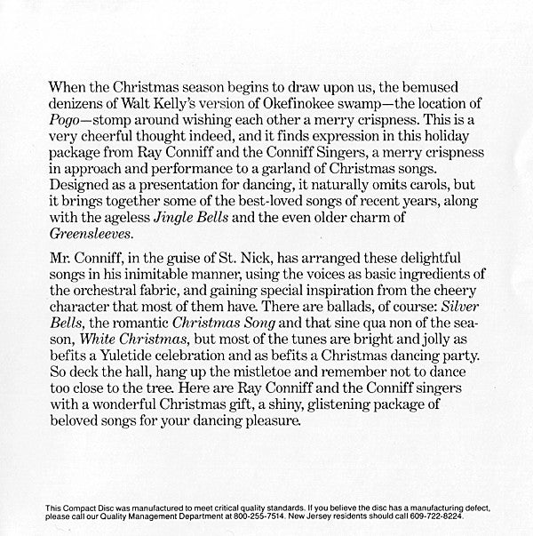 Ray Conniff And The Singers : Christmas With Conniff (CD, Album, RE)