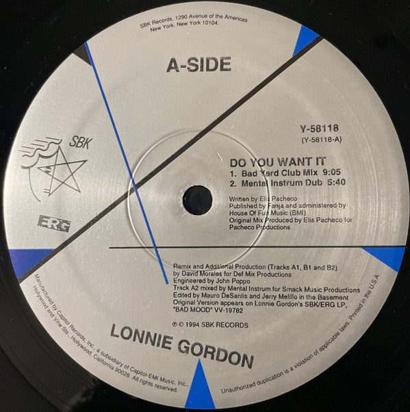 Lonnie Gordon : Do You Want It (12")