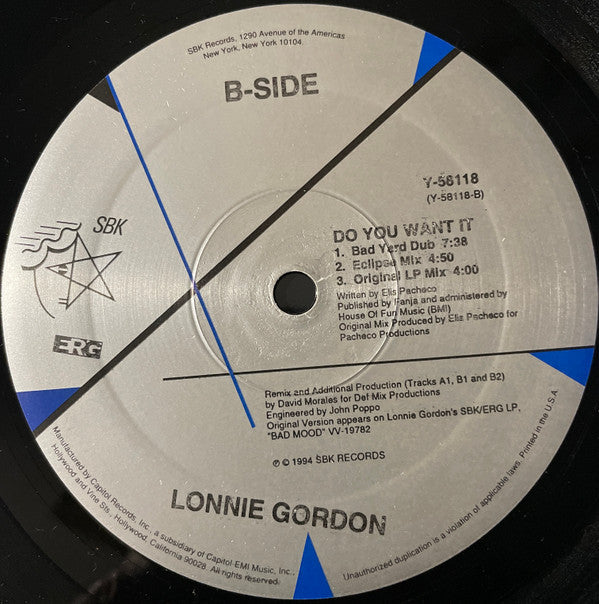 Lonnie Gordon : Do You Want It (12")