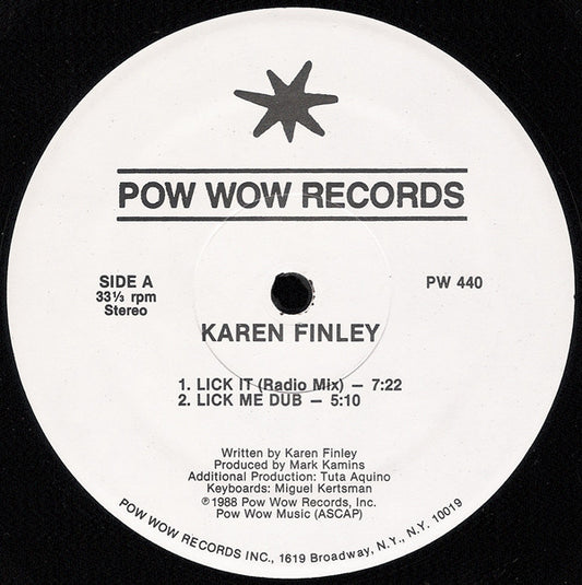 Karen Finley : Lick It (12")