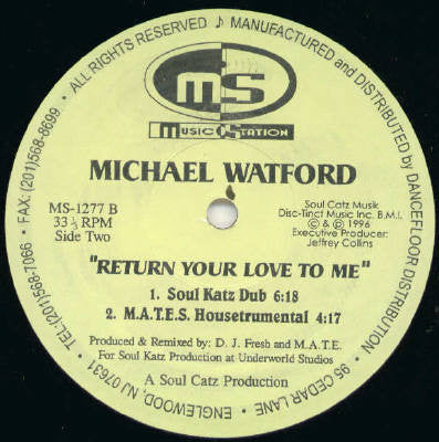 Michael Watford : Return Your Love To Me (2x12")