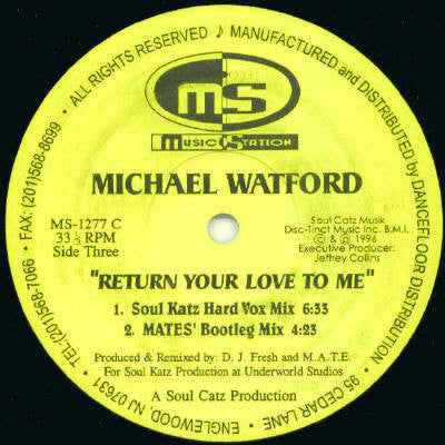Michael Watford : Return Your Love To Me (2x12")