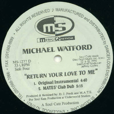 Michael Watford : Return Your Love To Me (2x12")