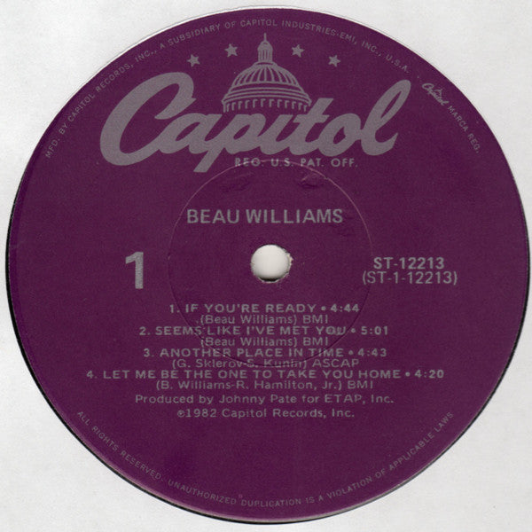 Beau Williams : Beau Williams (LP, Album)