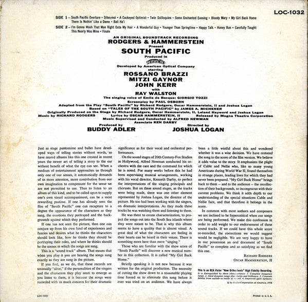 Rodgers & Hammerstein : South Pacific (LP, Album, Mono, RE, Ind)