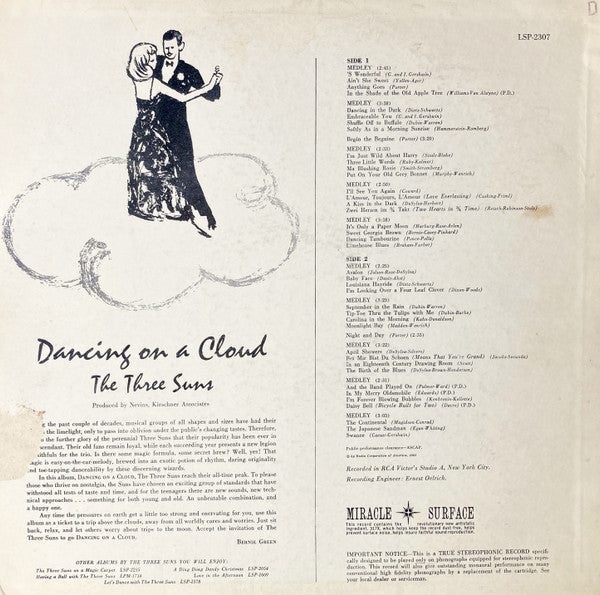 The Three Suns : Dancing On A Cloud (LP, Album)