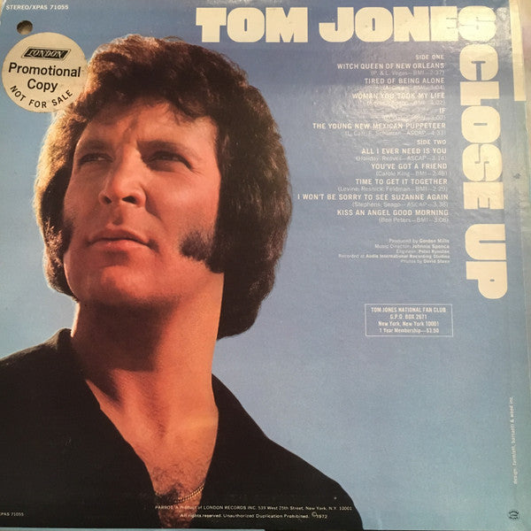 Tom Jones : Close Up (LP, Album, AL )