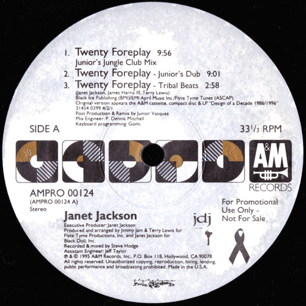 Janet Jackson : Twenty Foreplay (12", Promo)