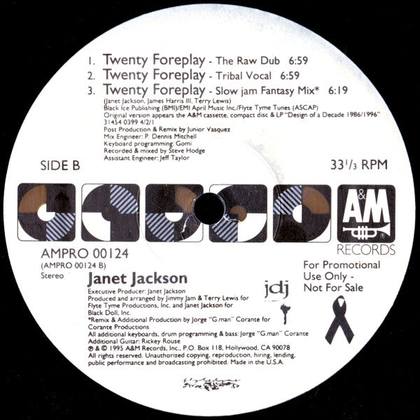 Janet Jackson : Twenty Foreplay (12", Promo)