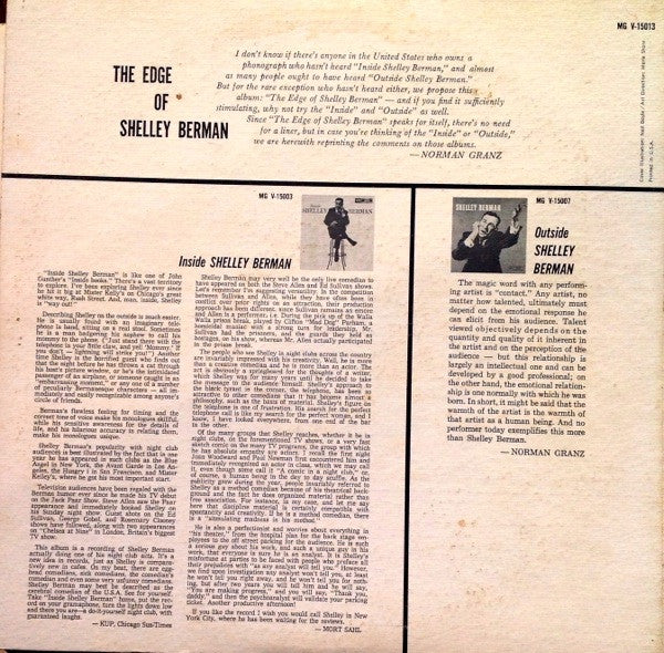 Shelley Berman : The Edge Of Shelley Berman (LP, Album, Mono)