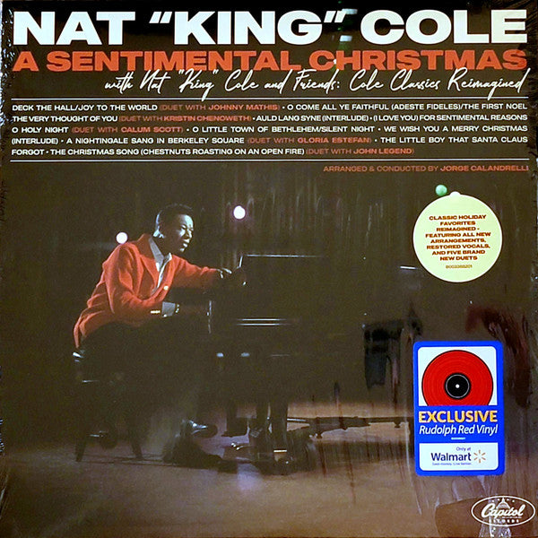 Nat King Cole : A Sentimental Christmas With Nat "King" Cole And Friends: Cole Classics Reimagined (LP, Comp, Red)