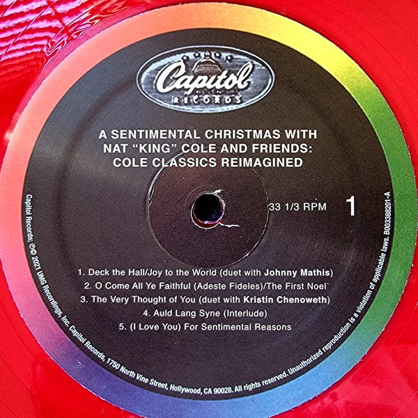 Nat King Cole : A Sentimental Christmas With Nat "King" Cole And Friends: Cole Classics Reimagined (LP, Comp, Red)
