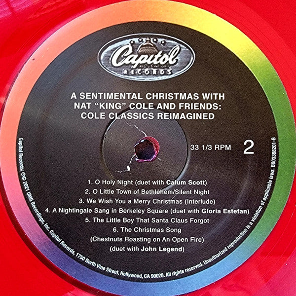 Nat King Cole : A Sentimental Christmas With Nat "King" Cole And Friends: Cole Classics Reimagined (LP, Comp, Red)