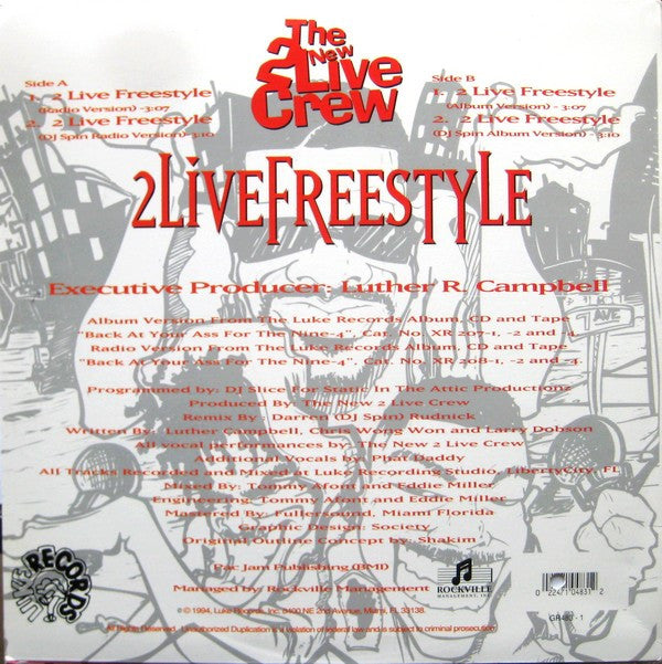 The New 2 Live Crew : 2 Live Freestyle (12", Promo)