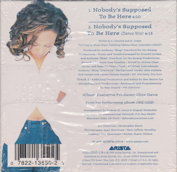 Deborah Cox : Nobody's Supposed To Be Here (CD, Single)