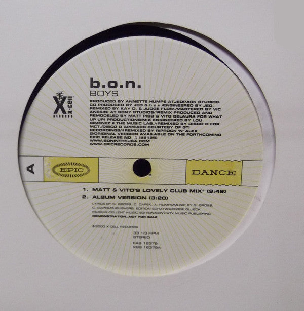 Band Ohne Namen : Boys (12", Promo)