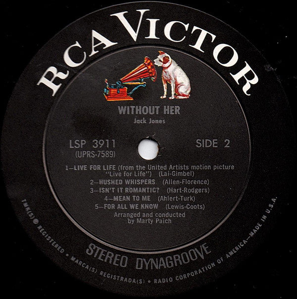 Jack Jones : Without Her (LP, Album)