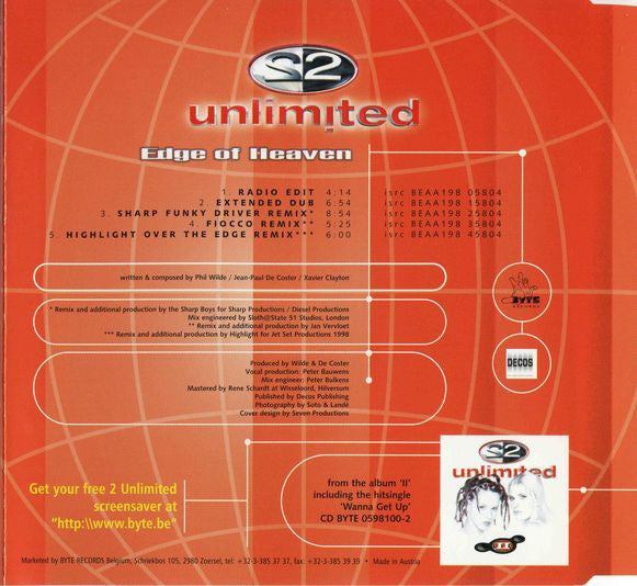 2 Unlimited : Edge Of Heaven (CD, Maxi)