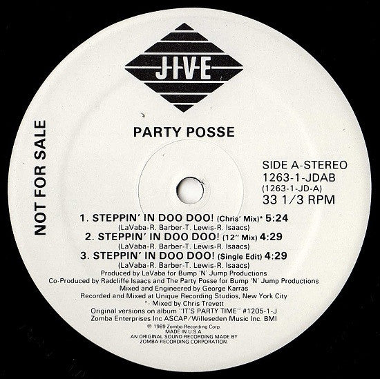 Party Posse : Steppin' In Doo Doo! (12", Promo)