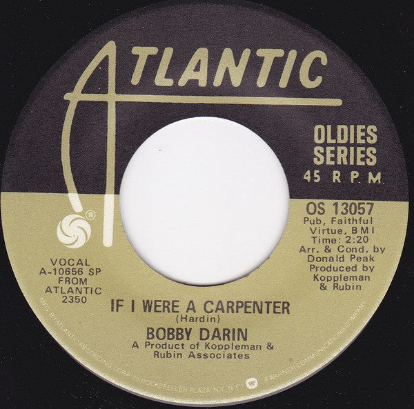 Bobby Darin : If I Were A Carpenter / Dream Lover (7", RE)