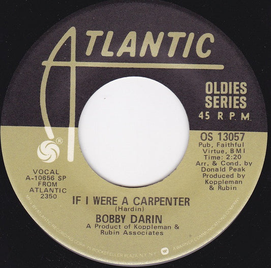 Bobby Darin : If I Were A Carpenter / Dream Lover (7", RE)
