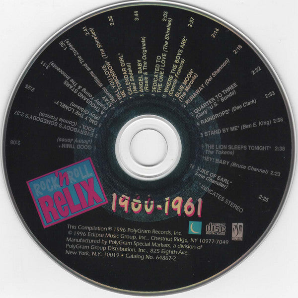 Various : Rock 'N Roll Relix (18 Classic Hits) (CD, Comp, Mono, PMD)