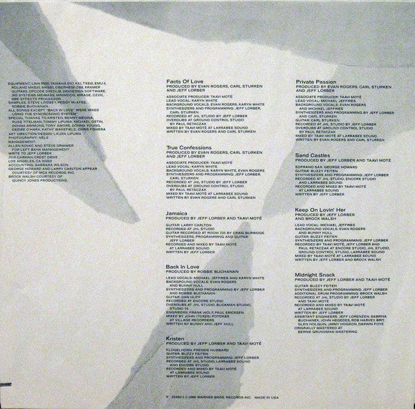 Jeff Lorber Featuring Karyn White And Michael Jeffries : Private Passion (LP, Album)