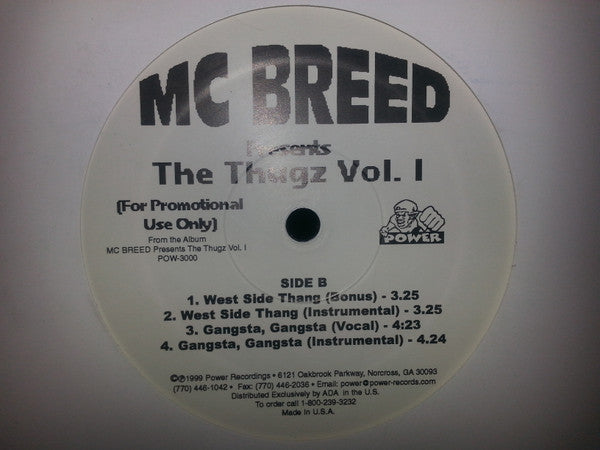 MC Breed : Presents The Thugz Vol. I (12", Promo)