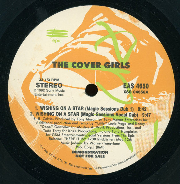 The Cover Girls : Wishing On A Star (12", Promo)