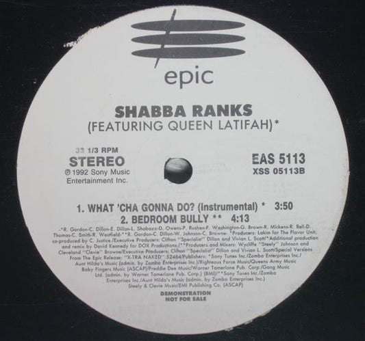 Shabba Ranks Featuring Queen Latifah : What 'Cha Gonna Do? (12", Promo)