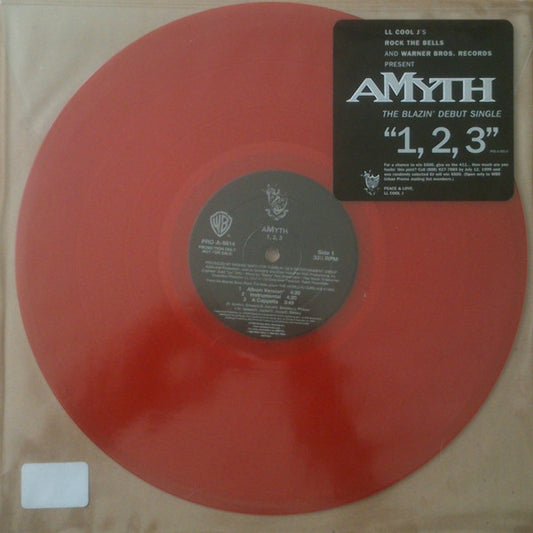 Amyth : 1, 2, 3 / Who Shot Your Heart? (12", Promo, Red)