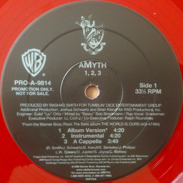 Amyth : 1, 2, 3 / Who Shot Your Heart? (12", Promo, Red)