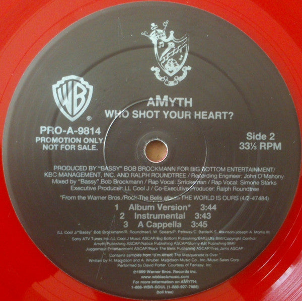 Amyth : 1, 2, 3 / Who Shot Your Heart? (12", Promo, Red)