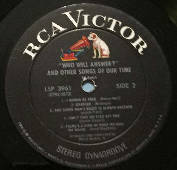 Ed Ames : Who Will Answer? (And Other Songs Of Our Time) (LP, Album, Ind)