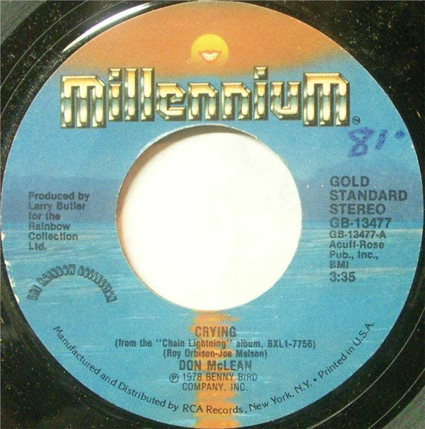 Don McLean : Crying / Since I Don't Have You (7", RE)
