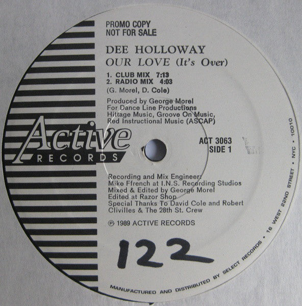 Dee Holloway : Our Love (It's Over) (12", Promo)
