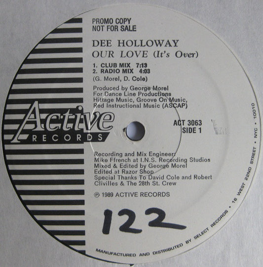 Dee Holloway : Our Love (It's Over) (12", Promo)