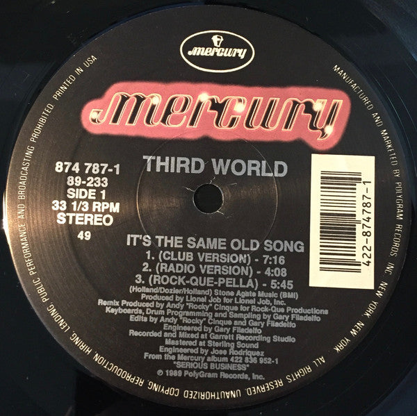 Third World : It's The Same Old Song (12")