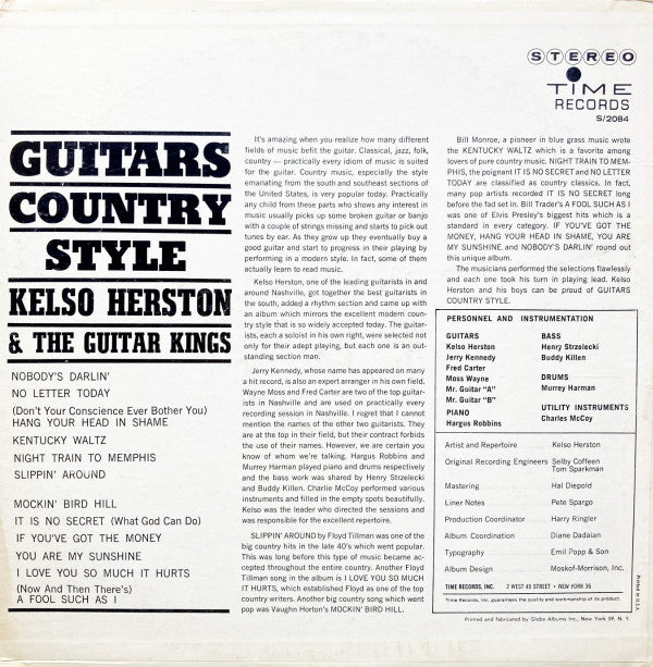 Kelso Herston & The Guitar Kings : Guitars Country Style (LP, Album)