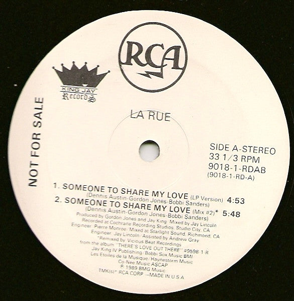 La Rue (5) : Someone To Share My Love (12", Promo)