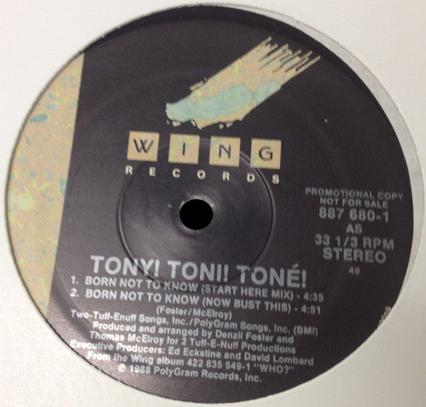 Tony! Toni! Toné! : Born Not To Know (12", Promo)