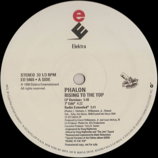 Phalon Alexander : Rising To The Top (12", Promo)