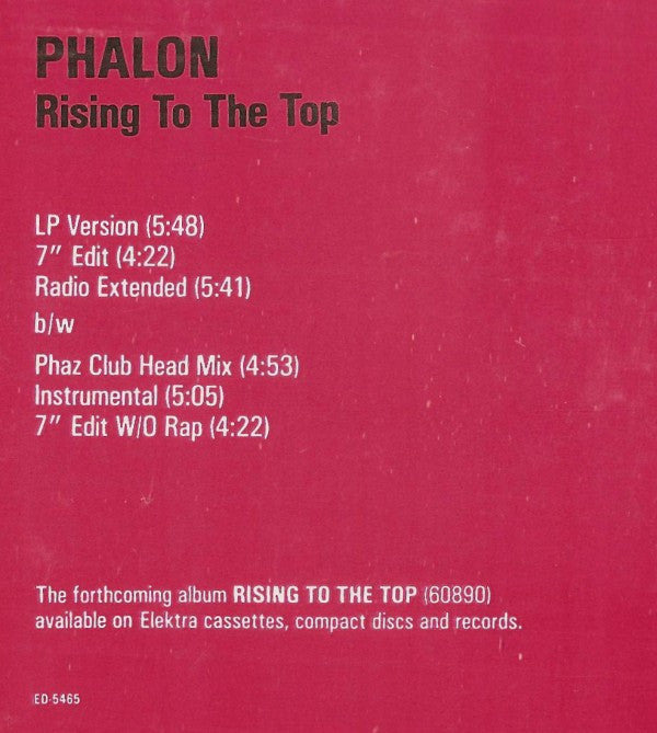 Phalon Alexander : Rising To The Top (12", Promo)