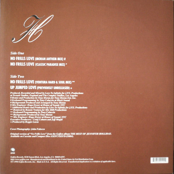 Jennifer Holliday : No Frills Love (12")