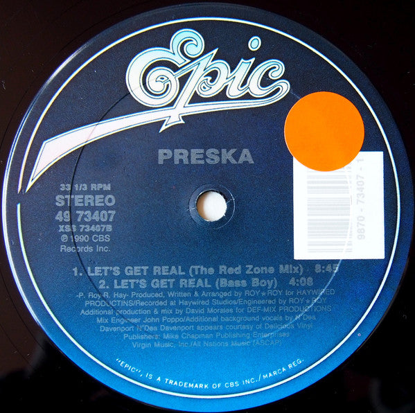 Preska : Let's Get Real (12", Single)