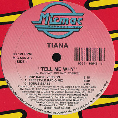 Tiana : Tell Me Why (12", Single)