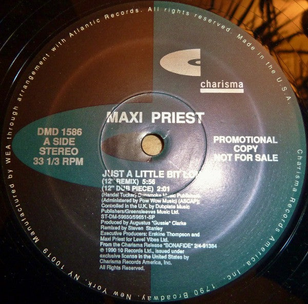 Maxi Priest : Just A Little Bit Longer (12", Promo)